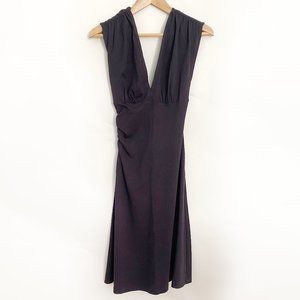 Diane von Furstenberg sleeveless Dark Plum Wool Dress Size 6
